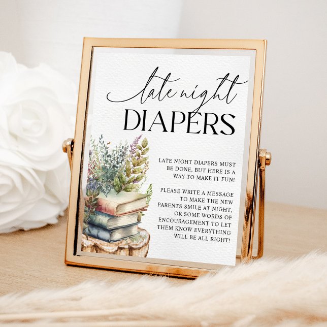 Póster Storybook Baby Shower Late Night Diapers (Subido por el creador)