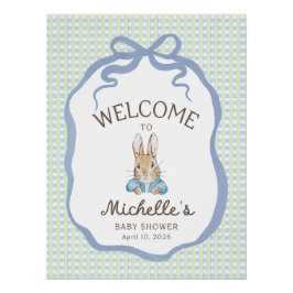 Póster Storybook Garden Rabbit Baby Shower Welcome
