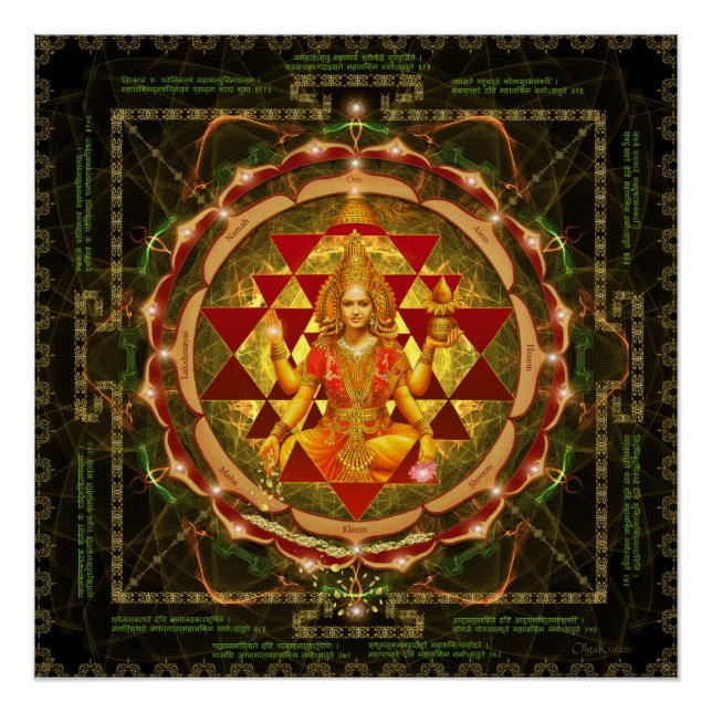 Póster Stotram en Devi Lakshmi - Shri Yantra-Mahalakshmi (Anverso)