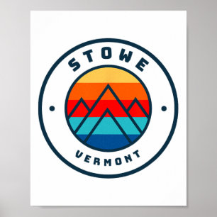 Póster Stowe Vermont Esquí Snowboard Esquí Viaje Familiar