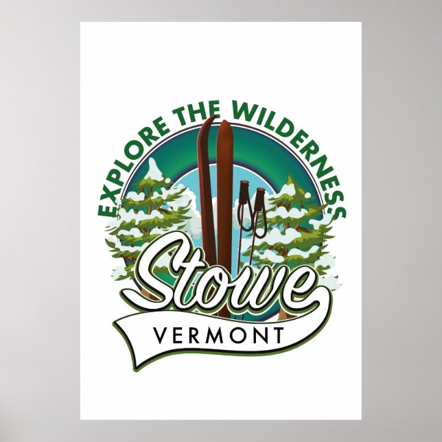 Póster Stowe Vermont, Explore el poster de esquí Wilderne (Frente)