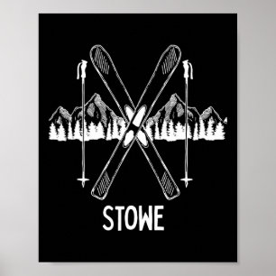 Póster Stowe Vermont Vt Retro Vacation Esquí Snowboardin