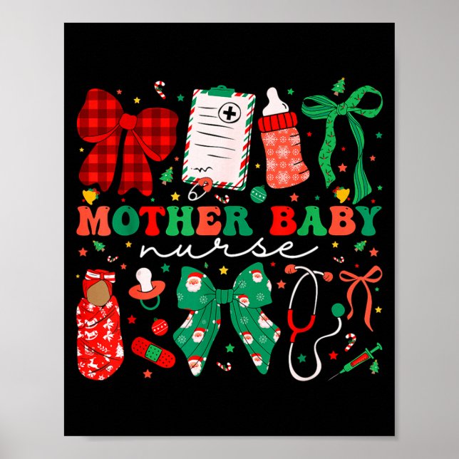 Póster Stpartum Xmas Coquette Mother Baby Nurse Christmas (Frente)