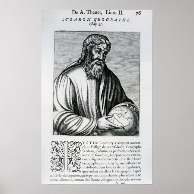 Póster Strabo, ilustracion de Andre Thevet (Frente)