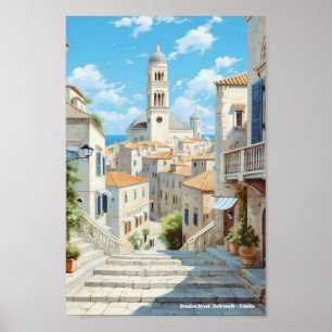 Póster Straden Street Dubrovnik Croacia Viaja
