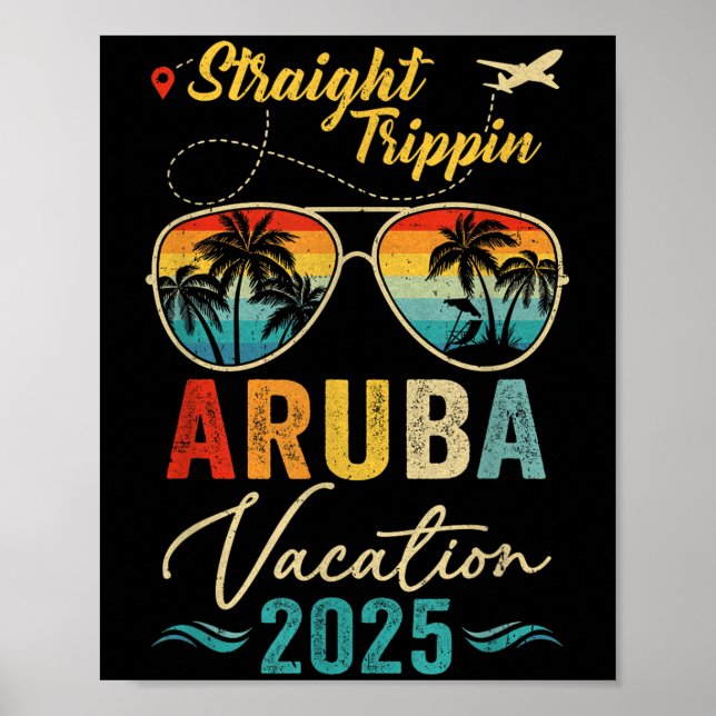Póster Straight Tripn Aruba 2025 Family Summer Vacation  (Frente)