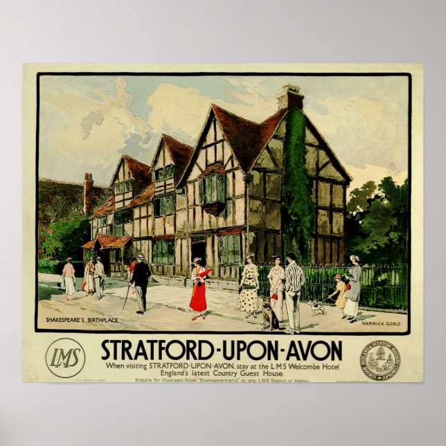 Póster STRATFORD A LA HABITACIÓN DE AVON MAS Rail Welcomb (Frente)