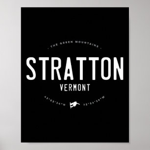 Póster Stratton Vermont Gráfica Dolorosa Vintage Snowbo