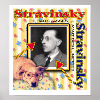 Póster Stravinsky - Tenía gafas.