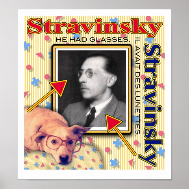 Póster Stravinsky - Tenía gafas. (Frente)