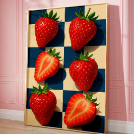 Póster Strawberries art, Bold Fruit