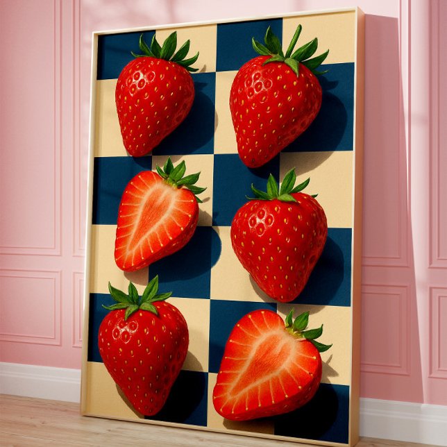 Póster Strawberries art, Bold Fruit (Strawberry art)