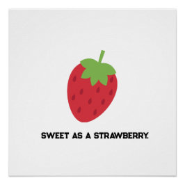 Póster Strawberry Cute Fruit-Themed