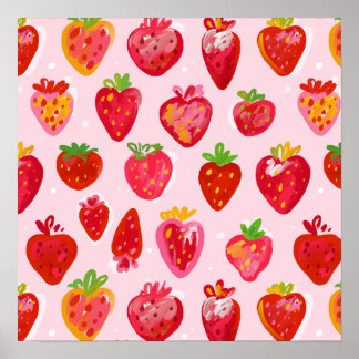 Póster Strawberry Delight Pattern
