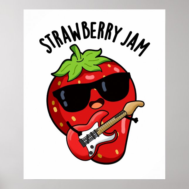 Póster Strawberry Jam Funny Fruit Pun (Frente)