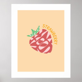 Póster Strawberry Kanji/Hiragana japonés Word Wall Art