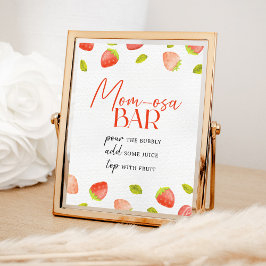 Póster Strawberry Momosa Bar Berry Sweet Baby Shower