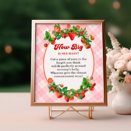 Póster Strawberry Pink Gingham Belly Tamaño Jugador