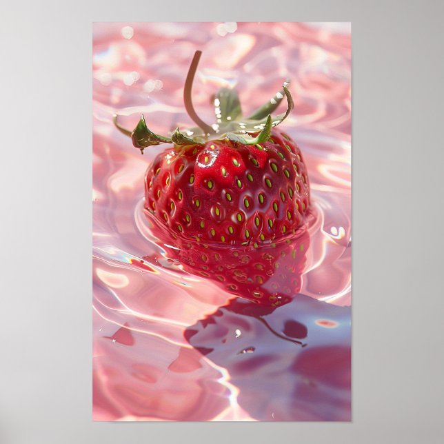 Póster Strawberry Shimmering Light Pos Superficie de Agua (Frente)