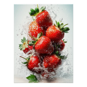 Póster Strawberry Splash