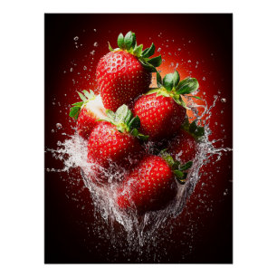 Póster Strawberry Splash