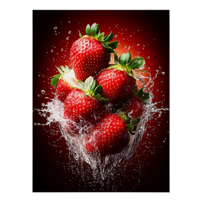 Póster Strawberry Splash (Anverso)