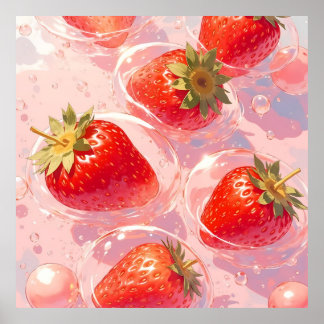 Póster Strawberry Splash