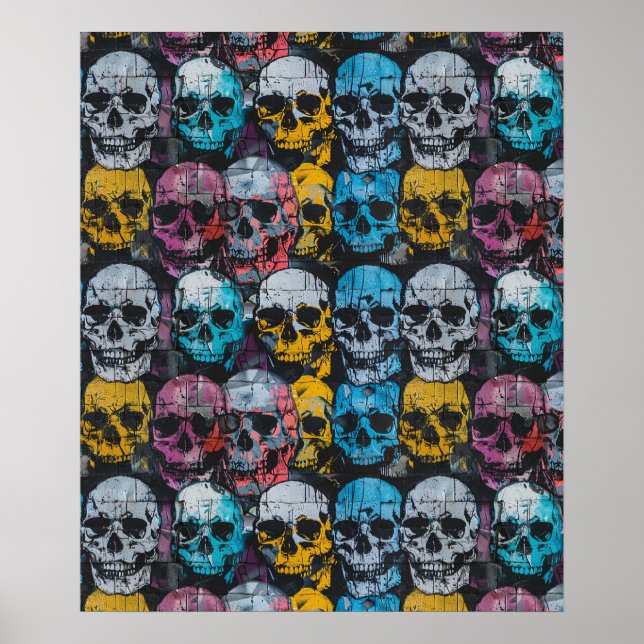 Póster Street Art Skull Poster Design A29 (Frente)