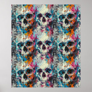 Póster Street Art Skull Poster Design A32