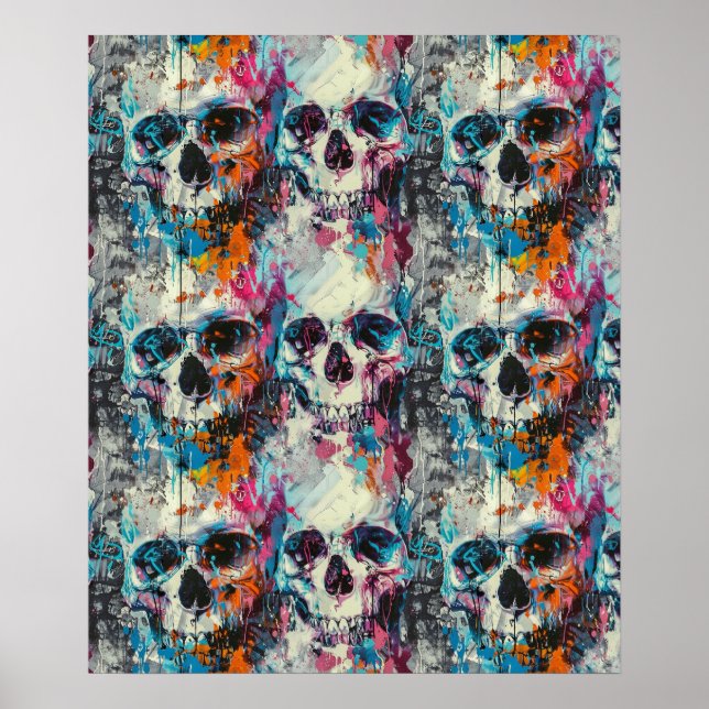 Póster Street Art Skull Poster Design A32 (Frente)