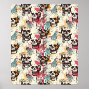 Póster Street Art Skull Poster Design A33