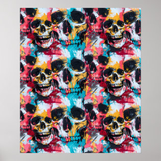 Póster Street Art Skull Poster Design A35