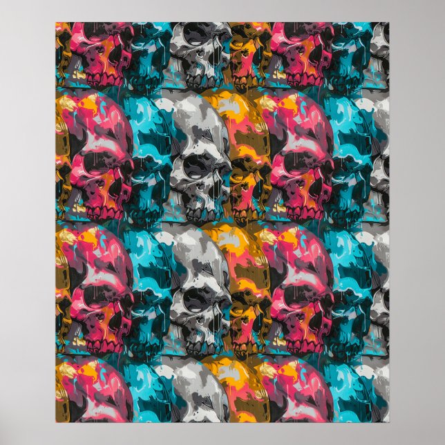 Póster Street Art Skull Poster Design A36 (Frente)