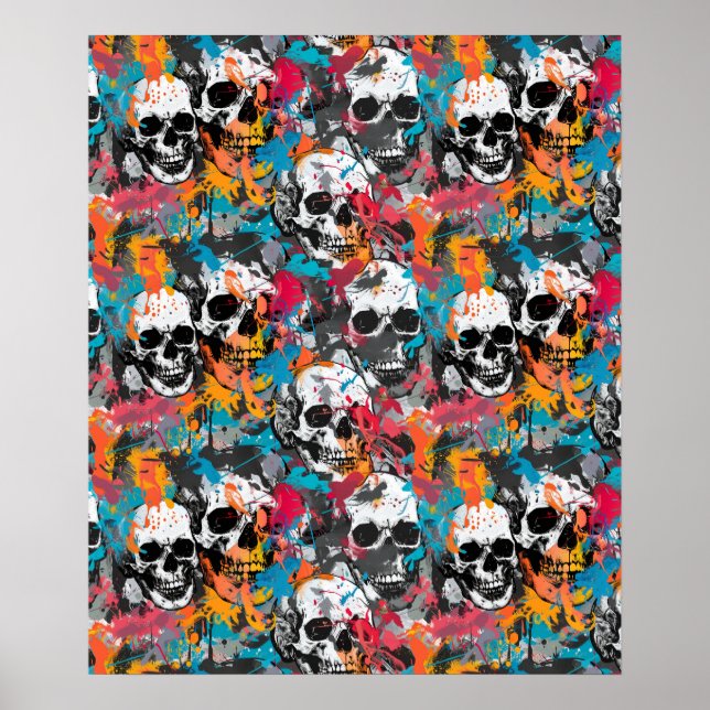 Póster Street Art Skull Poster Design A38 (Frente)