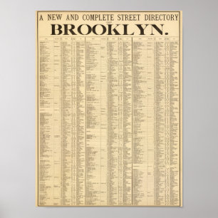 Póster Street directory of Brooklyn 1st page