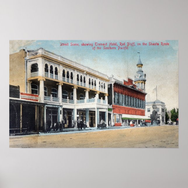 Póster Street Scene Showing the Tremont Hotel (Frente)