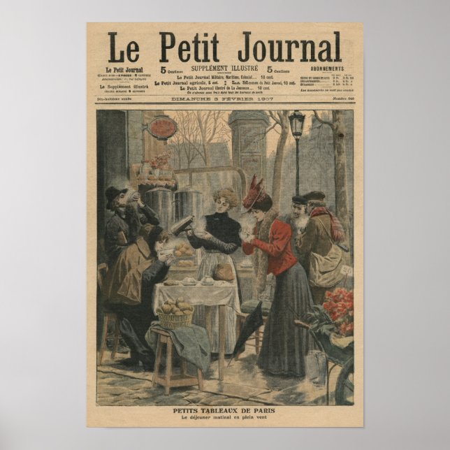 Póster Street scenes of Paris breakfast in open air (Frente)
