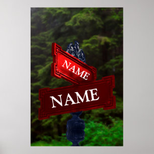 Póster Street Sign for Personalized Names