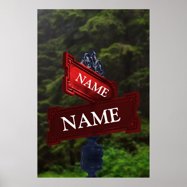 Póster Street Sign for Personalized Names (Frente)
