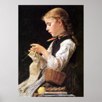 Strickendes Mädchen Knitting Chica
