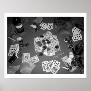 Póster Strip Poker Black and White