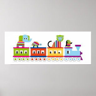 Póster Striped Animal Train