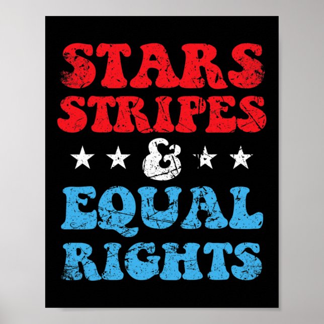 Póster Stripes E Igualdad De Derechos 4 De Julio Mujeres  (Frente)