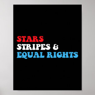 Póster Stripes E Igualdad De Derechos 4 De Julio Mujeres