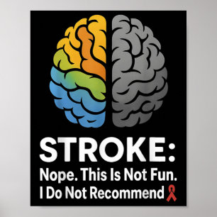 Póster Stroke Nope ¡Esto No Es Divertido Que No Recomiend