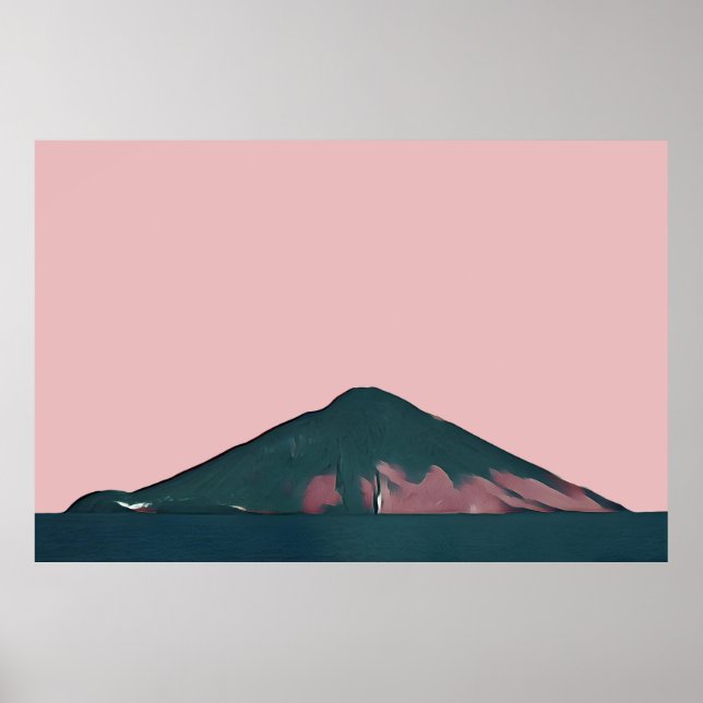 Póster Stromboli rosa pastel minimalista (Frente)