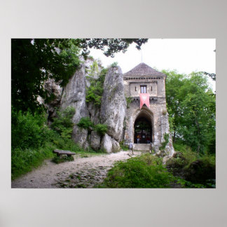 Póster Strongold medieval en una roca