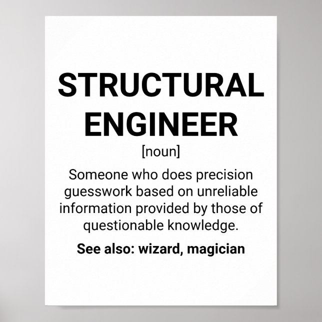 Póster Structural Engineer Definition Noun (Frente)