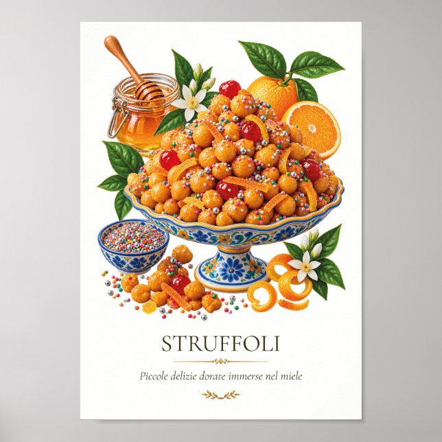 Póster Struffoli – Vintage Italian Dessert (Frente)
