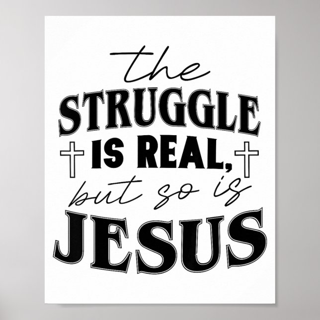Póster Struggle And Jesus For Christian God Lover Funny  (Frente)